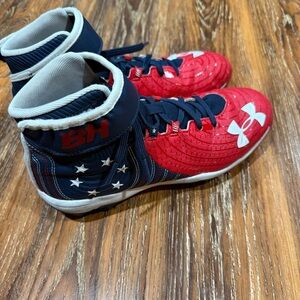 Under Armour Kids Sneakers Size 5Y - Red White Blue BH Bryce Harper Baseball